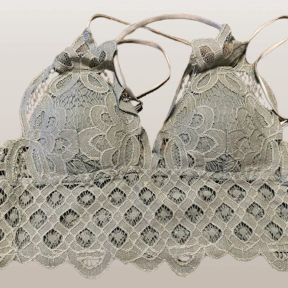 Sage Green Crochet Lace Bralette  4008  Large  New